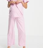 Asos Design Maternity Mix & Match Cotton Pyjama Trouser In Pink - Pink