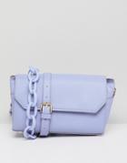 Asos Design Bowler Bag With Statement Strap-purple