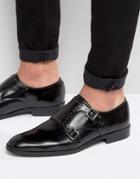 Asos Monk Shoes In Black Leather With Studs - Black