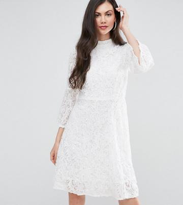 Y.a.s Studio Tall Kanna All Over Lace Mini Skater Dress Print - White