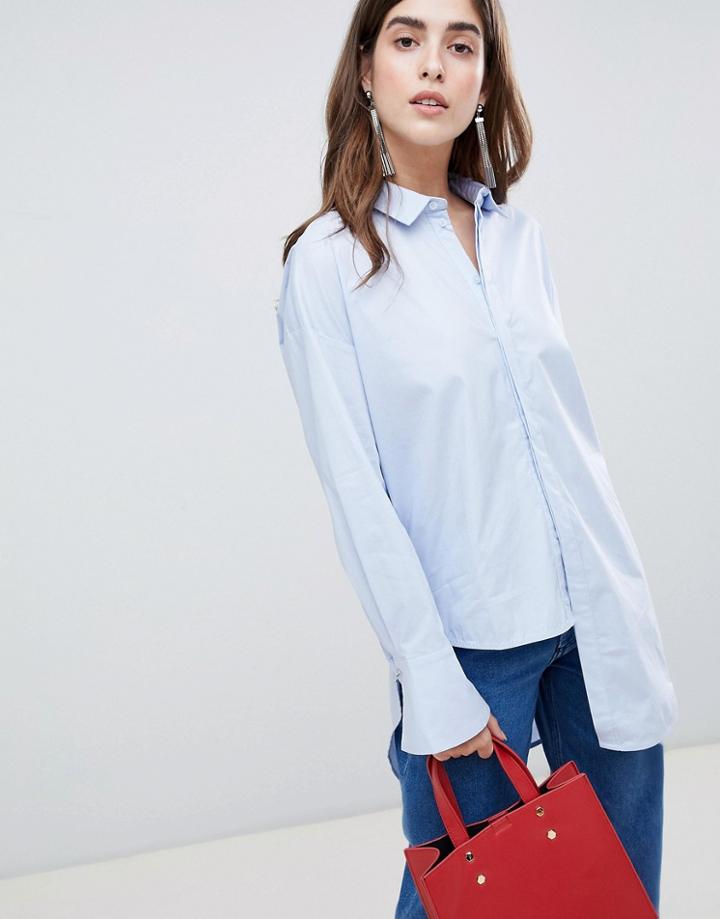 Gestuz Amatie Stripe Asymmetric Shirt - Blue