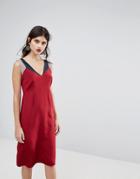 Jaeger Color Block A-line Dress - Red