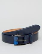 Ted Baker Belt In Leather With Buckle Detail - Navy