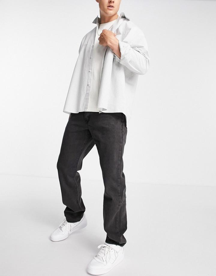Liquor N Poker Straight Leg Jeans In Washed Gray Denim - Part Of A Set-grey