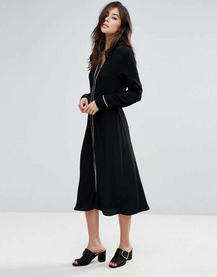 Little White Lies Kia Midi Shirt Dress - Black