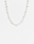 Pieces Pearl Necklace In Cream-white