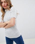 Tommy Hilfiger Stripe High Neck T-shirt - White