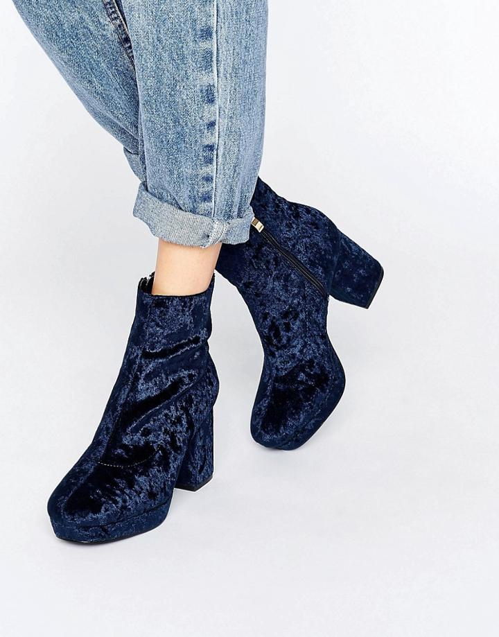 Truffle Platform Heel Ankle Boot - Blue