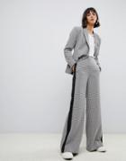 Asos Design Check Wide Leg Suit Pants-multi