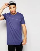 Antioch Longline Twisted T-shirt With Stepped Raw Hem - Blue