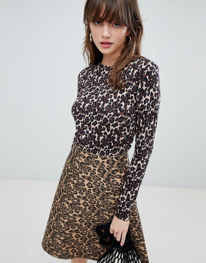 Mads Norgaard Leopard Jersey Top - Multi