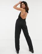 Cotton: On Halter Wide Leg Jumpsuit In Black