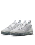 Nike Air Vapormax 2021 Flyknit Move To Zero Sneakers In Gray And White