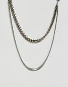 Gogo Philip Double Layered Necklace - Silver