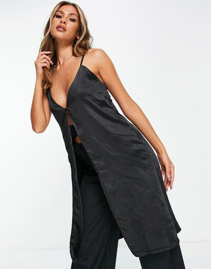 Club L London Coordinating Front Slit Cami Top In Black