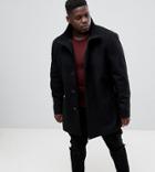 French Connection Plus Wool Blend Funnel Neck Coat-black