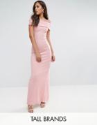 City Goddess Tall Bardot Maxi Dress - Pink