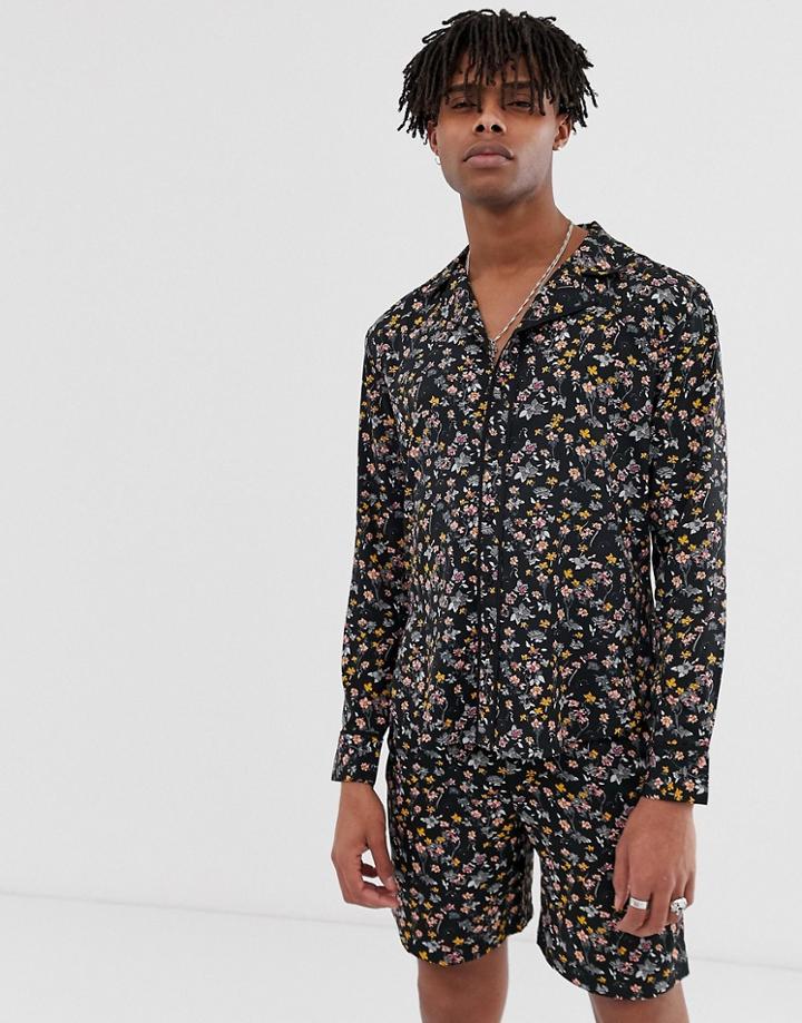 Sacred Hawk Two-piece Long Sleeve Printed Shirt In Black - Black