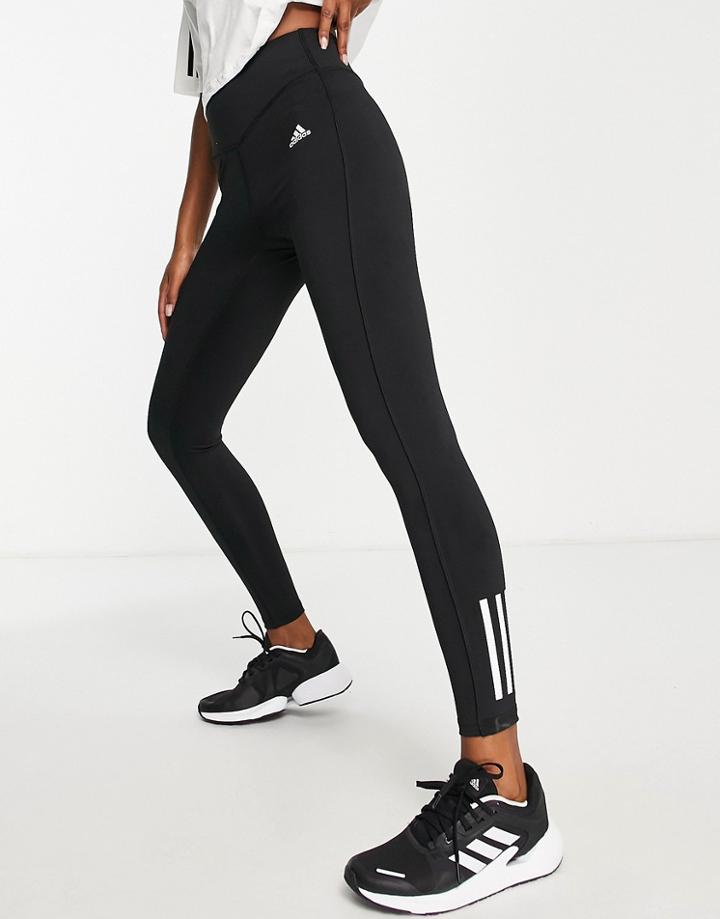Adidas Training Hyperglam 3 Stripe Leggings In Black