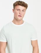Asos Design T-shirt In Light Green With White Contrast Ringer