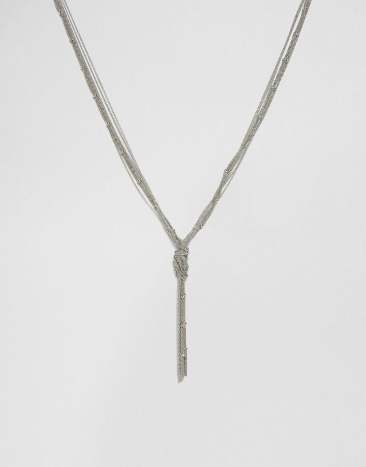 Asos Multi Chain Necklace In Silver - Silver
