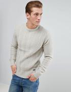 Brave Soul Cheveron Stripe Crew Knit Sweater - Brown