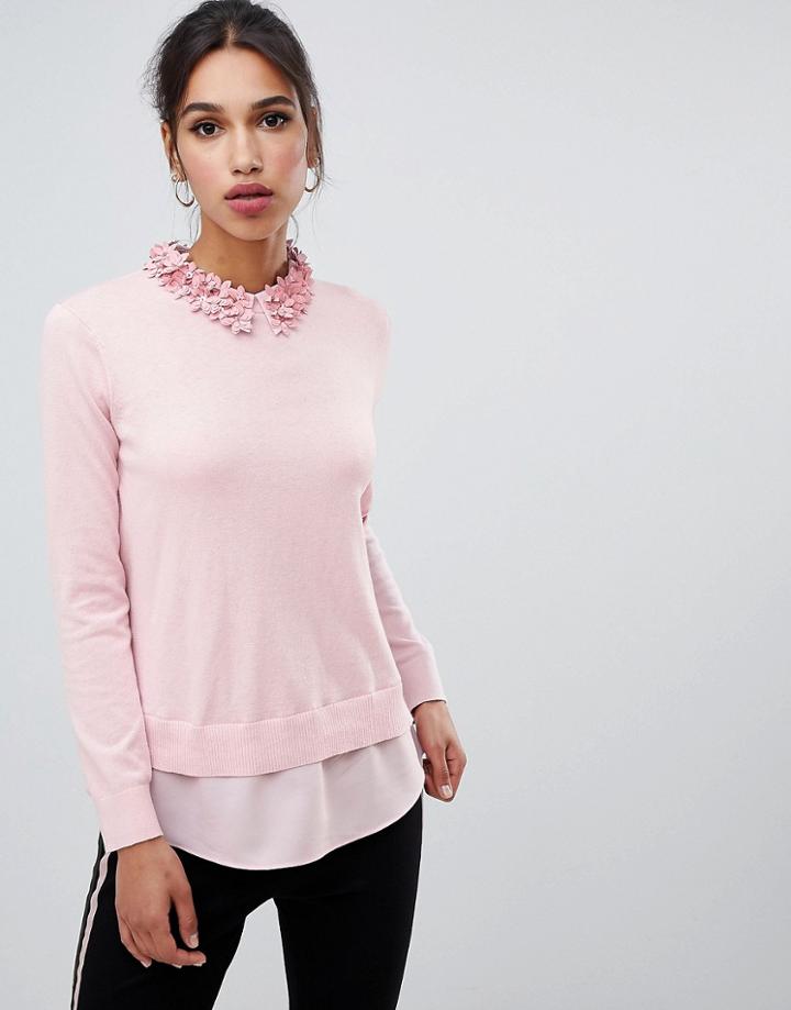 Ted Baker Nansea Embroidered Mockable Sweater - Pink