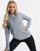 Nike Running Element Half Zip Top In Gray-grey