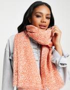 Becks Ndergaard Printed Scarf In Peach-orange