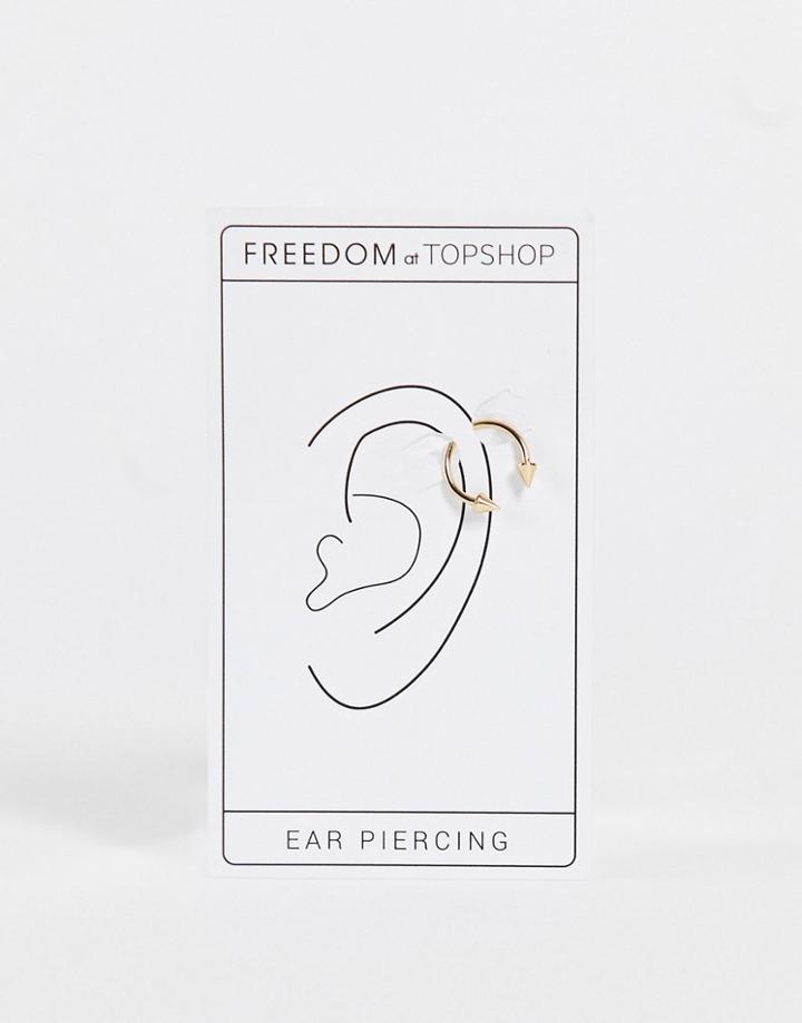Topshop Spike Barbell Single Twist End Earring In Gold