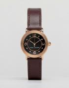 Marc Jacobs Dark Cherry Leather Riley Watch Mj1474 - Purple