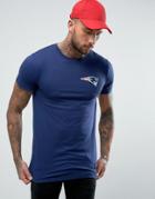 Majestic Patriots Longline T-shirt - Navy