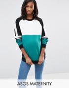 Asos Maternity Sweatshirt With Contrast Panelling - Multi
