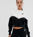 Nike Heritage Black And White Color Block Sweatshirt