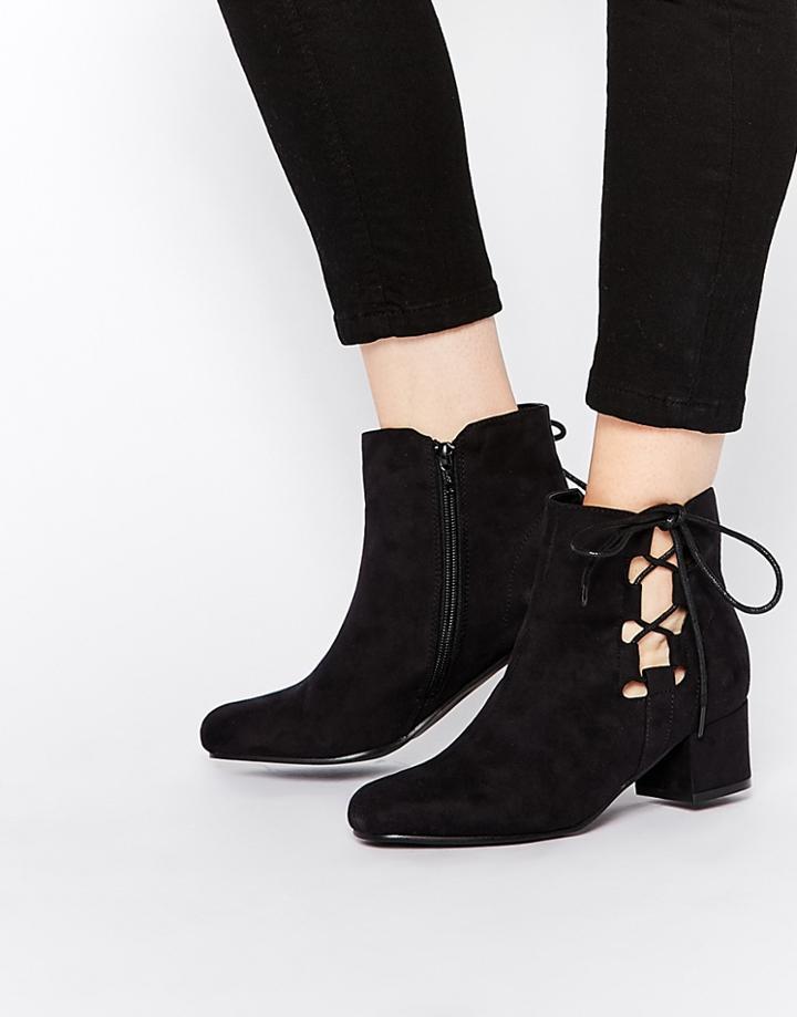 Truffle Collection Luan Side Tie Ankle Boots - Black Mf