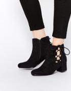 Truffle Collection Luan Side Tie Ankle Boots - Black Mf