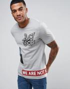 Love Moschino Space Front And Back Stamp Print T-shirt - Gray