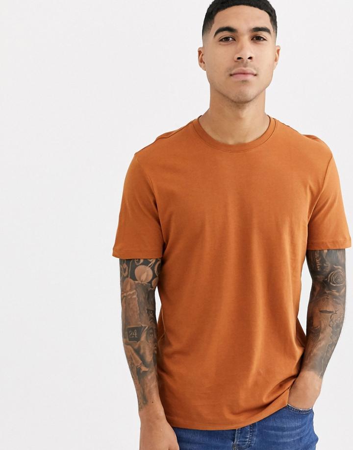 New Look Crew Neck T-shirt In Rust