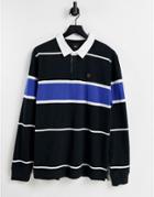 Vans 66 Champ Rugby Striped Rugby Polo In Black