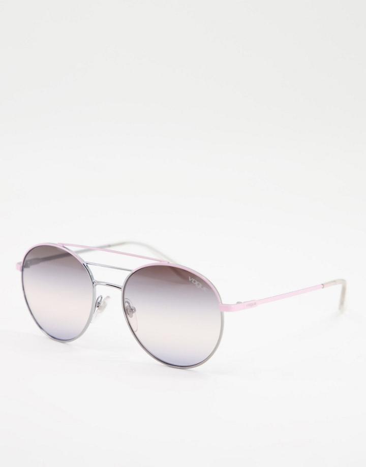 Vogue Oversized Round Sunglasses-silver