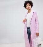 River Island Tailored Coat With Single Fastening In Pink - Pink