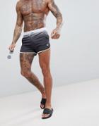 Hype Runner Swim Shorts In Black Speckle Fade - Black