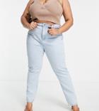 Missguided Plus Wrath High Waist Straight Leg Jean In Blue-blues