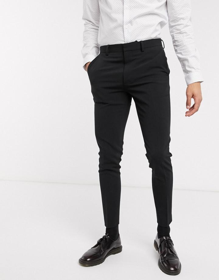 Asos Design Super Skinny Suit Pants In Four Way Stretch In Black