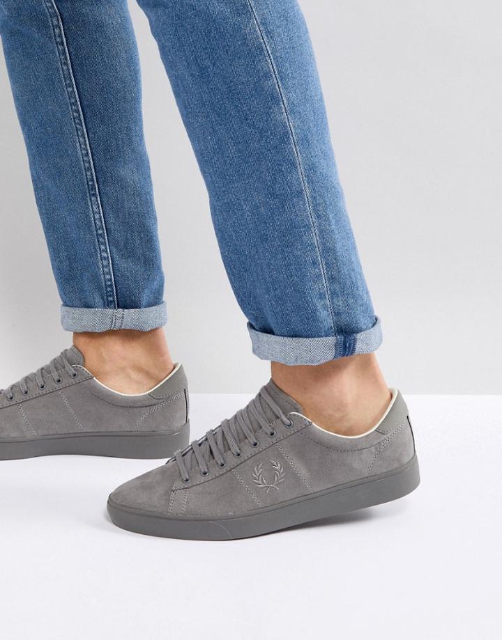 Fred Perry Spencer Brushed Cotton Sneakers In Gray - Gray