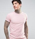 Farah Twisted Yarn Marl T-shirt In Pink - Pink