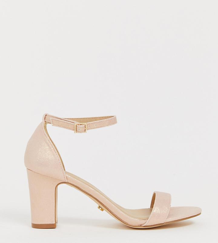 Oasis Heeled Sandals In Nude-white