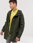 Burton Menswear Parka Jacket In Khaki-green