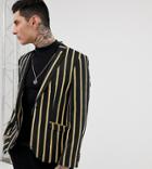 Heart & Dagger Blazer In Stripe-black