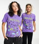 Collusion Unisex Slim T-shirt With Space Print-white